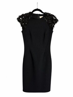 MICHAEL Michael Kors Black Sequin-Cap Sleeve Sheath Dress